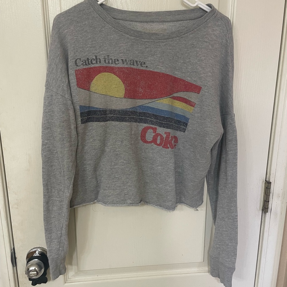 Coca-Cola Gray and Red Graphic Top